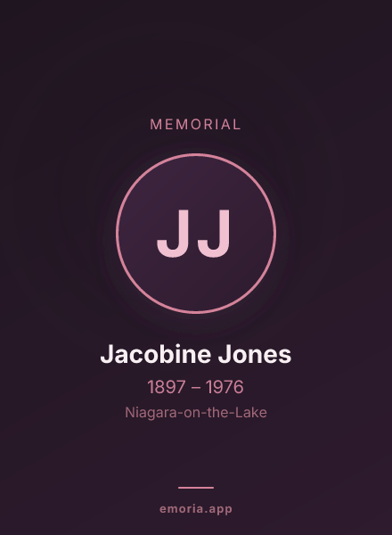 Memorial portrait of Jacobine Jones