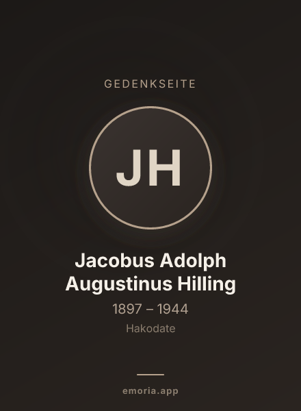 Gedenkportrait von Jacobus Adolph Augustinus Hilling