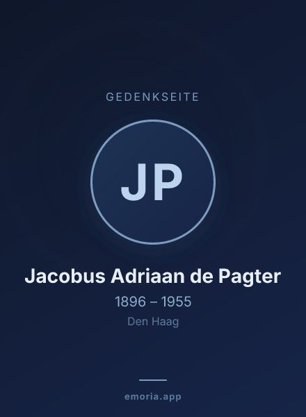 Gedenkportrait von Jacobus Adriaan de Pagter