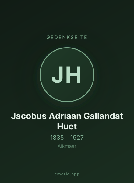 Gedenkportrait von Jacobus Adriaan Gallandat Huet