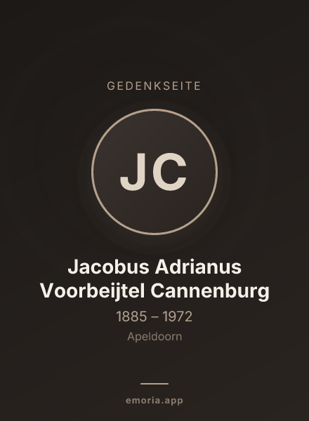 Gedenkportrait von Jacobus Adrianus Voorbeijtel Cannenburg