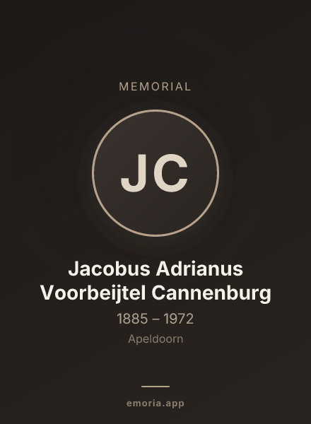 Memorial portrait of Jacobus Adrianus Voorbeijtel Cannenburg