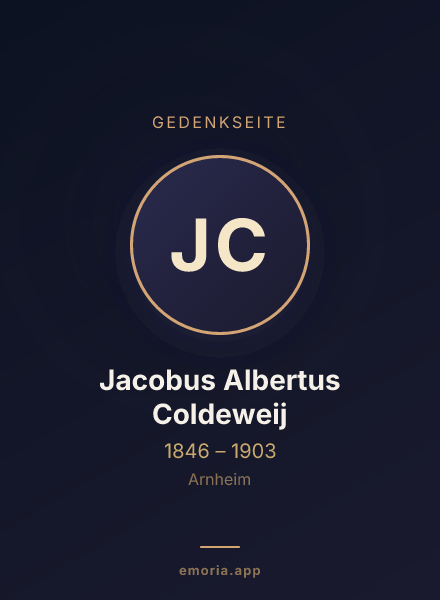 Gedenkportrait von Jacobus Albertus Coldeweij