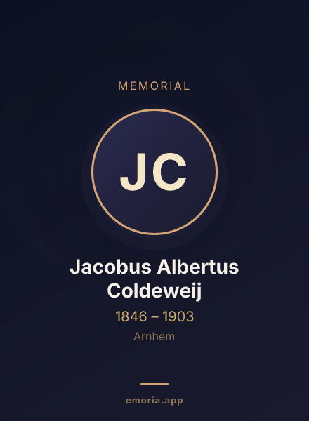 Memorial portrait of Jacobus Albertus Coldeweij