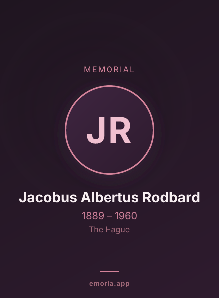 Memorial portrait of Jacobus Albertus Rodbard