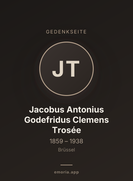 Gedenkportrait von Jacobus Antonius Godefridus Clemens Trosée