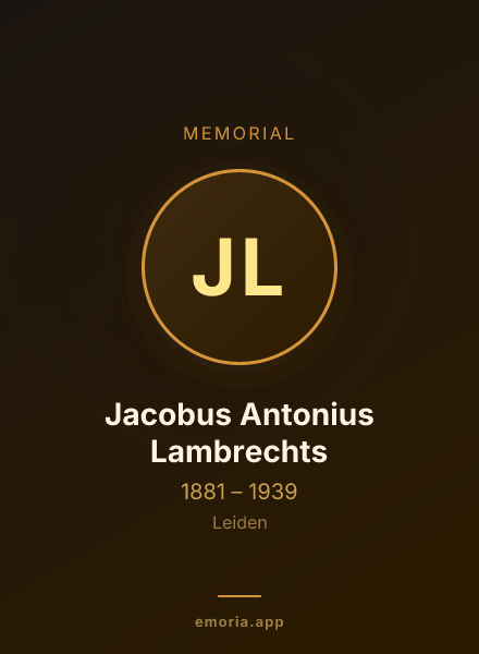 Memorial portrait of Jacobus Antonius Lambrechts
