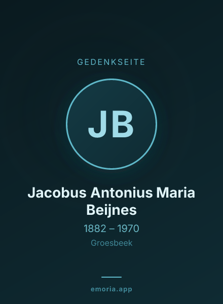 Gedenkportrait von Jacobus Antonius Maria Beijnes