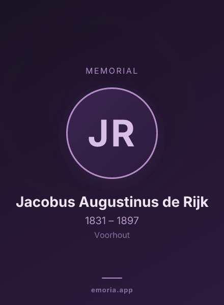 Memorial portrait of Jacobus Augustinus de Rijk