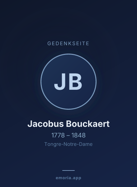 Gedenkportrait von Jacobus Bouckaert