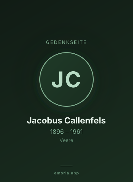 Gedenkportrait von Jacobus Callenfels