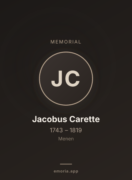 Memorial portrait of Jacobus Carette
