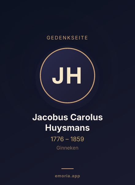 Gedenkportrait von Jacobus Carolus Huysmans
