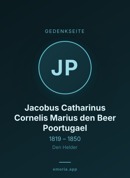 Gedenkportrait von Jacobus Catharinus Cornelis Marius den Beer Poortugael