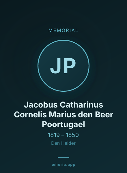 Memorial portrait of Jacobus Catharinus Cornelis Marius den Beer Poortugael