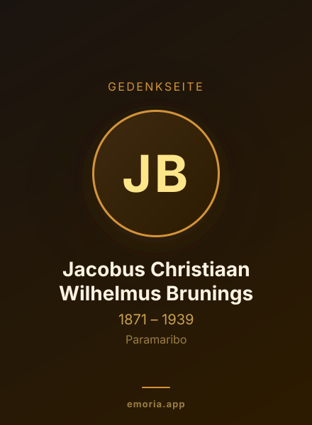 Gedenkportrait von Jacobus Christiaan Wilhelmus Brunings