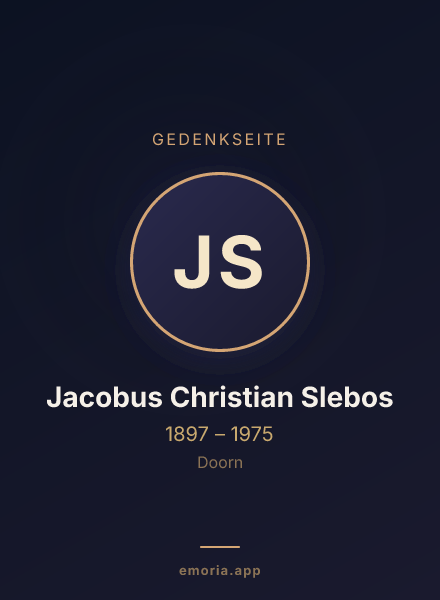 Gedenkportrait von Jacobus Christian Slebos