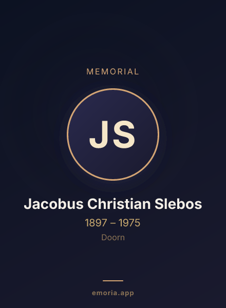 Memorial portrait of Jacobus Christian Slebos