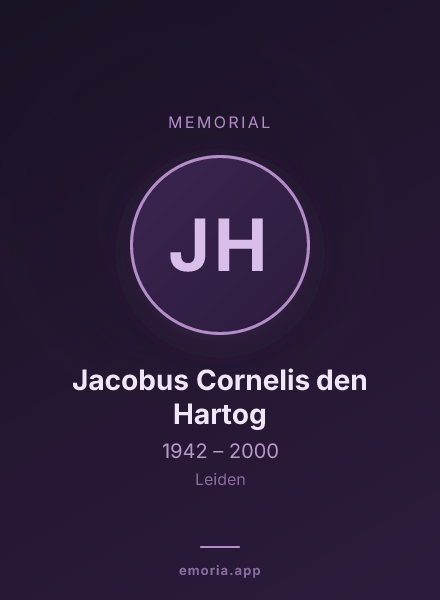 Memorial portrait of Jacobus Cornelis den Hartog