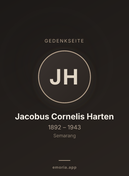 Gedenkportrait von Jacobus Cornelis Harten