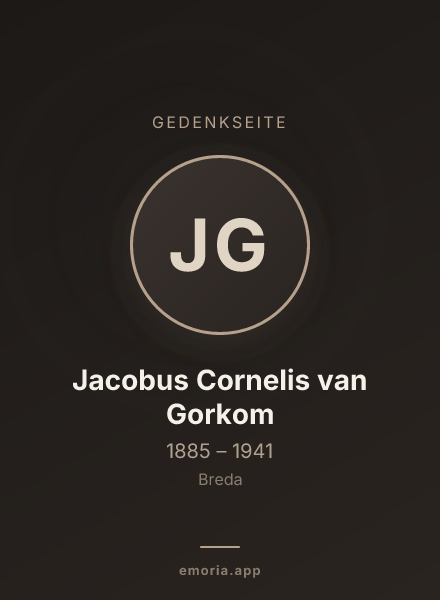 Gedenkportrait von Jacobus Cornelis van Gorkom