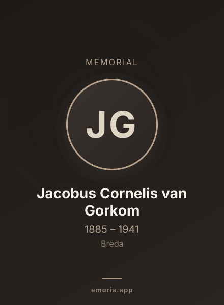 Memorial portrait of Jacobus Cornelis van Gorkom