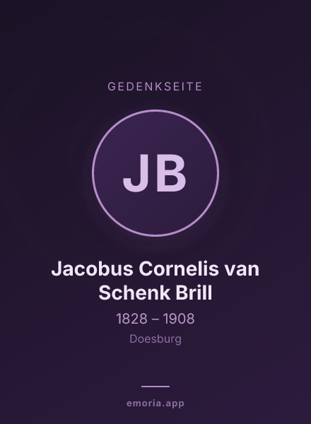 Gedenkportrait von Jacobus Cornelis van Schenk Brill