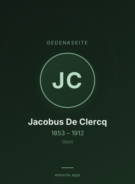 Gedenkportrait von Jacobus De Clercq