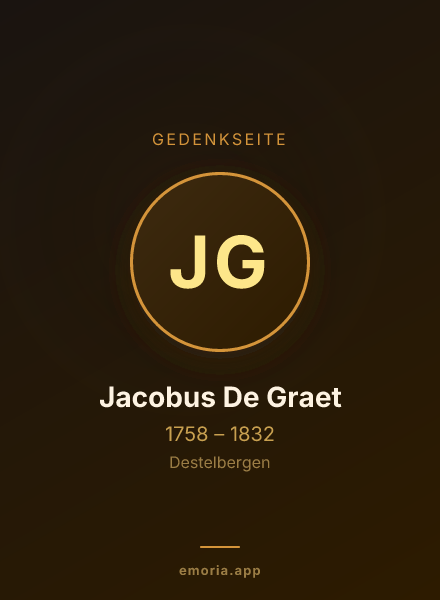 Gedenkportrait von Jacobus De Graet