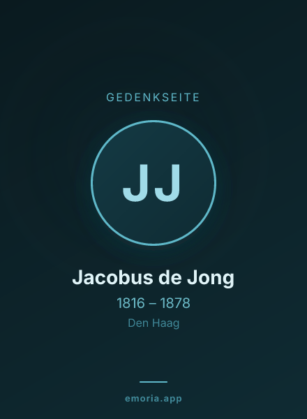 Gedenkportrait von Jacobus de Jong