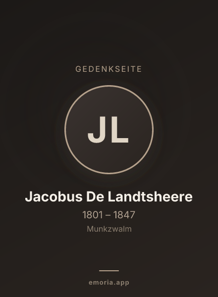 Gedenkportrait von Jacobus De Landtsheere