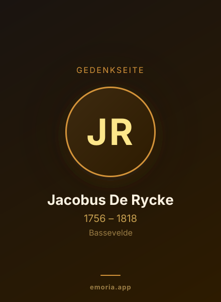 Gedenkportrait von Jacobus De Rycke