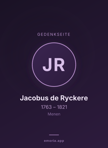 Gedenkportrait von Jacobus de Ryckere