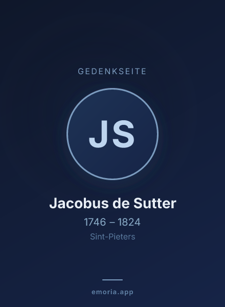 Gedenkportrait von Jacobus de Sutter