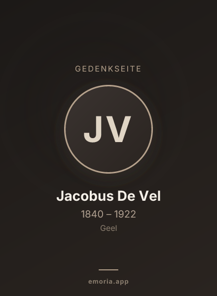 Gedenkportrait von Jacobus De Vel