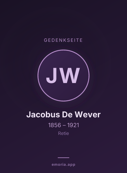 Gedenkportrait von Jacobus De Wever