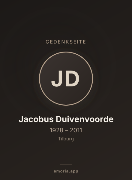 Gedenkportrait von Jacobus Duivenvoorde