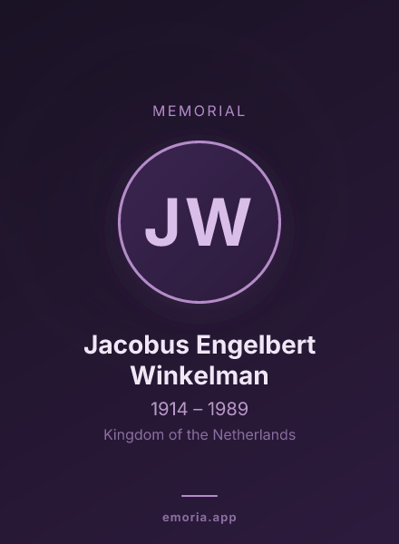Memorial portrait of Jacobus Engelbert Winkelman