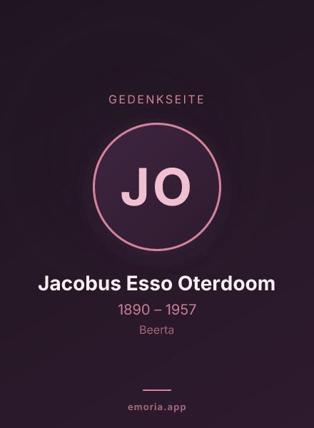 Gedenkportrait von Jacobus Esso Oterdoom