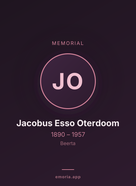 Memorial portrait of Jacobus Esso Oterdoom
