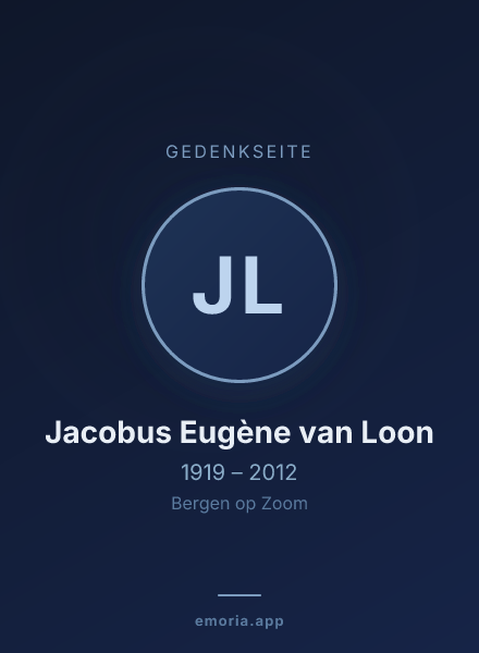 Gedenkportrait von Jacobus Eugène van Loon