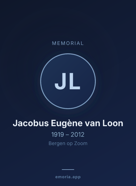 Memorial portrait of Jacobus Eugène van Loon