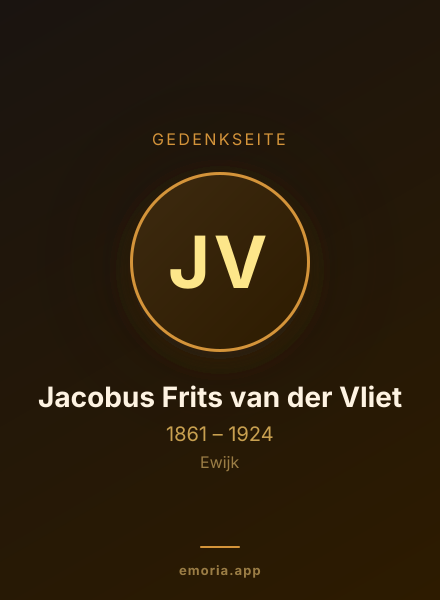 Gedenkportrait von Jacobus Frits van der Vliet