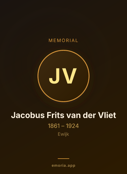 Memorial portrait of Jacobus Frits van der Vliet