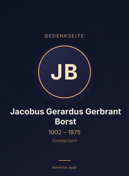 Gedenkportrait von Jacobus Gerardus Gerbrant Borst