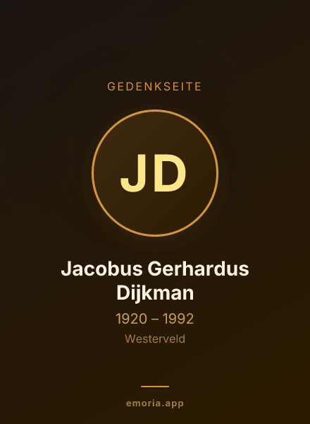 Gedenkportrait von Jacobus Gerhardus Dijkman