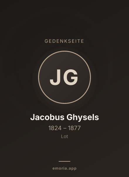 Gedenkportrait von Jacobus Ghysels