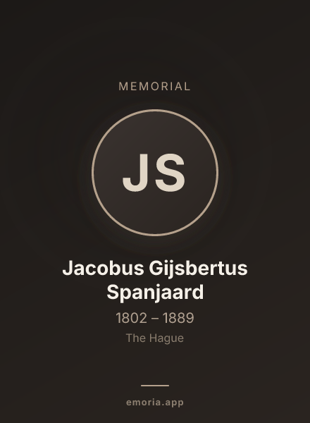 Memorial portrait of Jacobus Gijsbertus Spanjaard