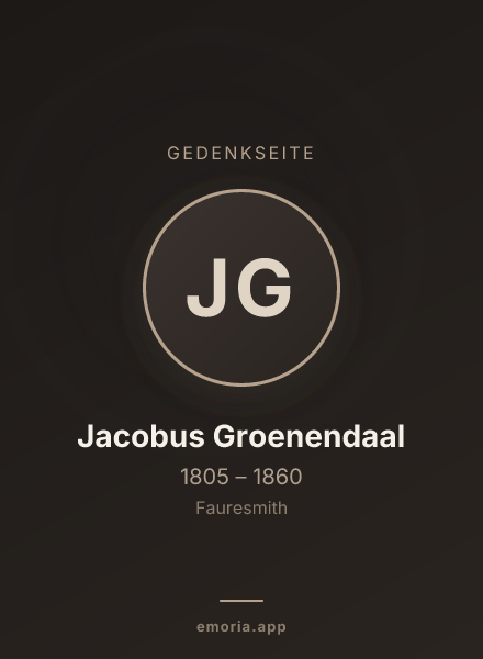Gedenkportrait von Jacobus Groenendaal