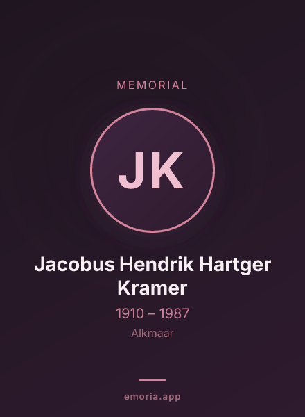 Memorial portrait of Jacobus Hendrik Hartger Kramer